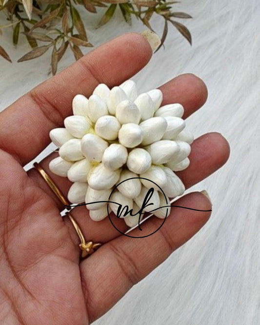 Jas - Premium small bud Jasmine Hair Ties /Brooch- washable