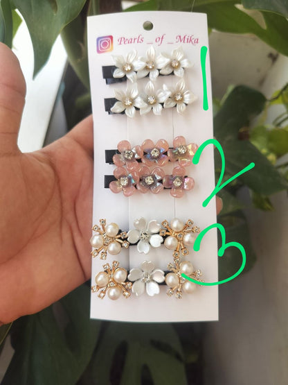Floral Alligator Clip - 1 pair