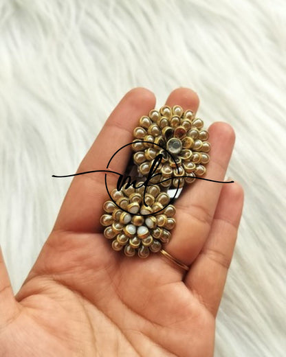 Golden Kundan Hair Brooch
