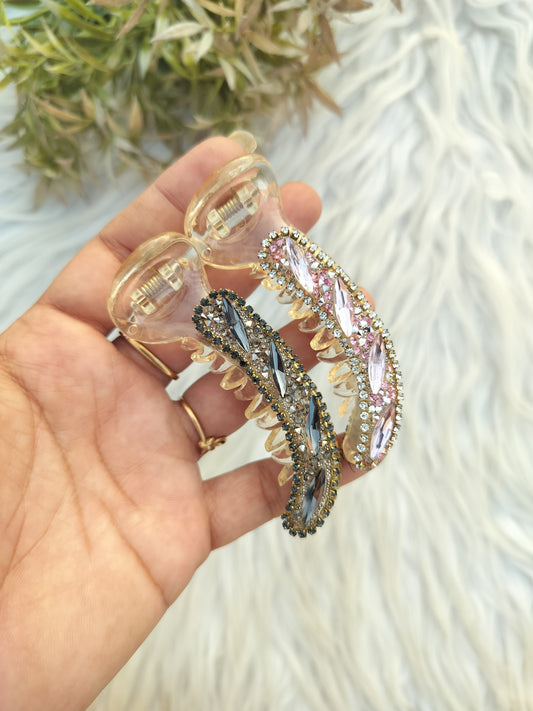 Crystal banana clip