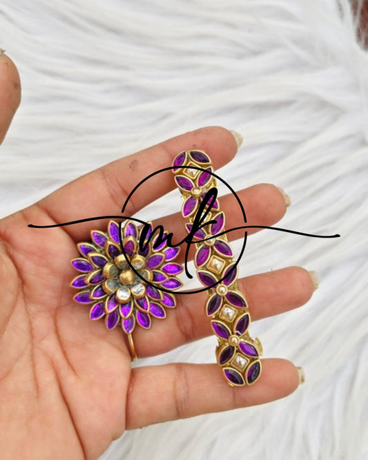 Kundan Hair Brooch/Hair ties/Centre clip- Combo