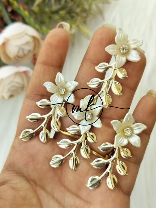 NEO21 Novuelle Contemporary Golden Leaf*Floral Hair hook