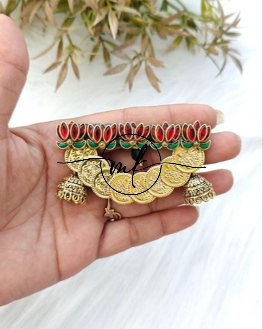 Jimiki Cora Hair Brooch - Red Glossy Lotus