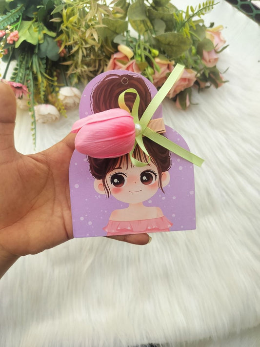 Pink Tulip Bud Alligator clip