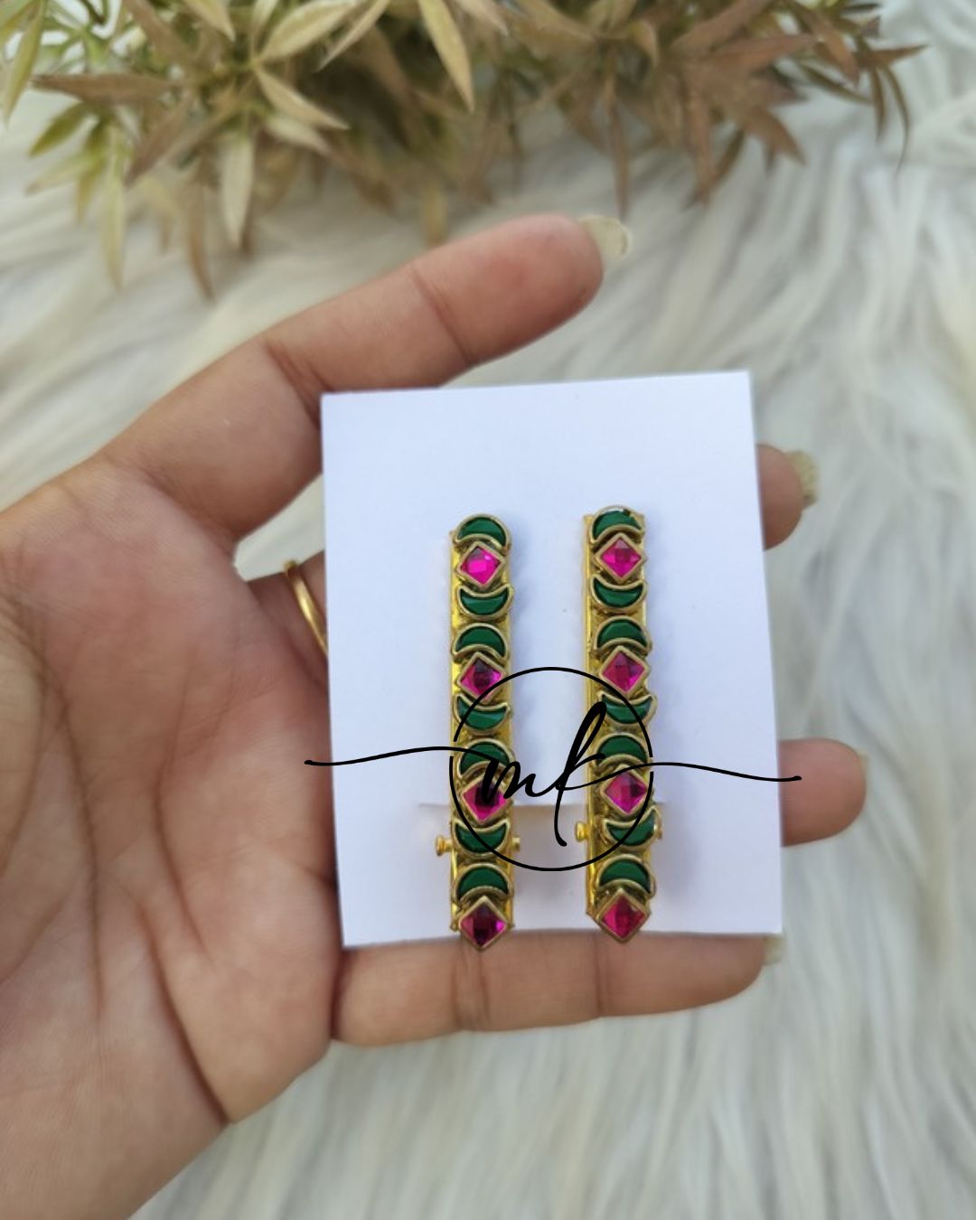 Kundan Alligator Clip