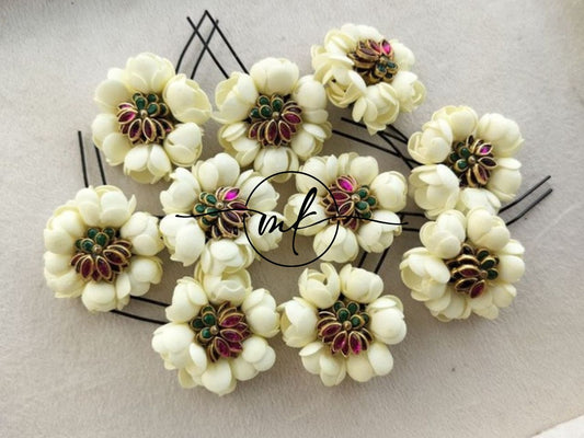LIA Small Gundu Malli gloss pink Hair Brooch - ARFL Return gift Combo