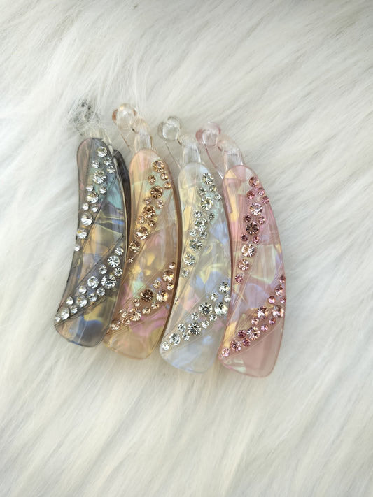 Stone Crystal premium Banana clip - Lock type