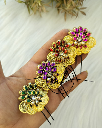 Cima Blossom Coin Hair Brooch