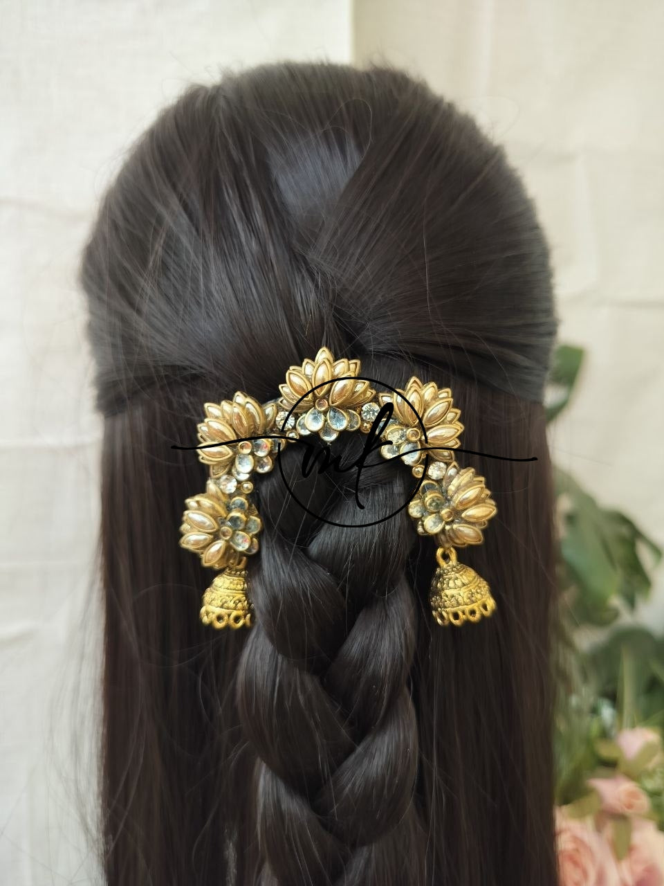 Aari Gold Lotus Hair Brooch