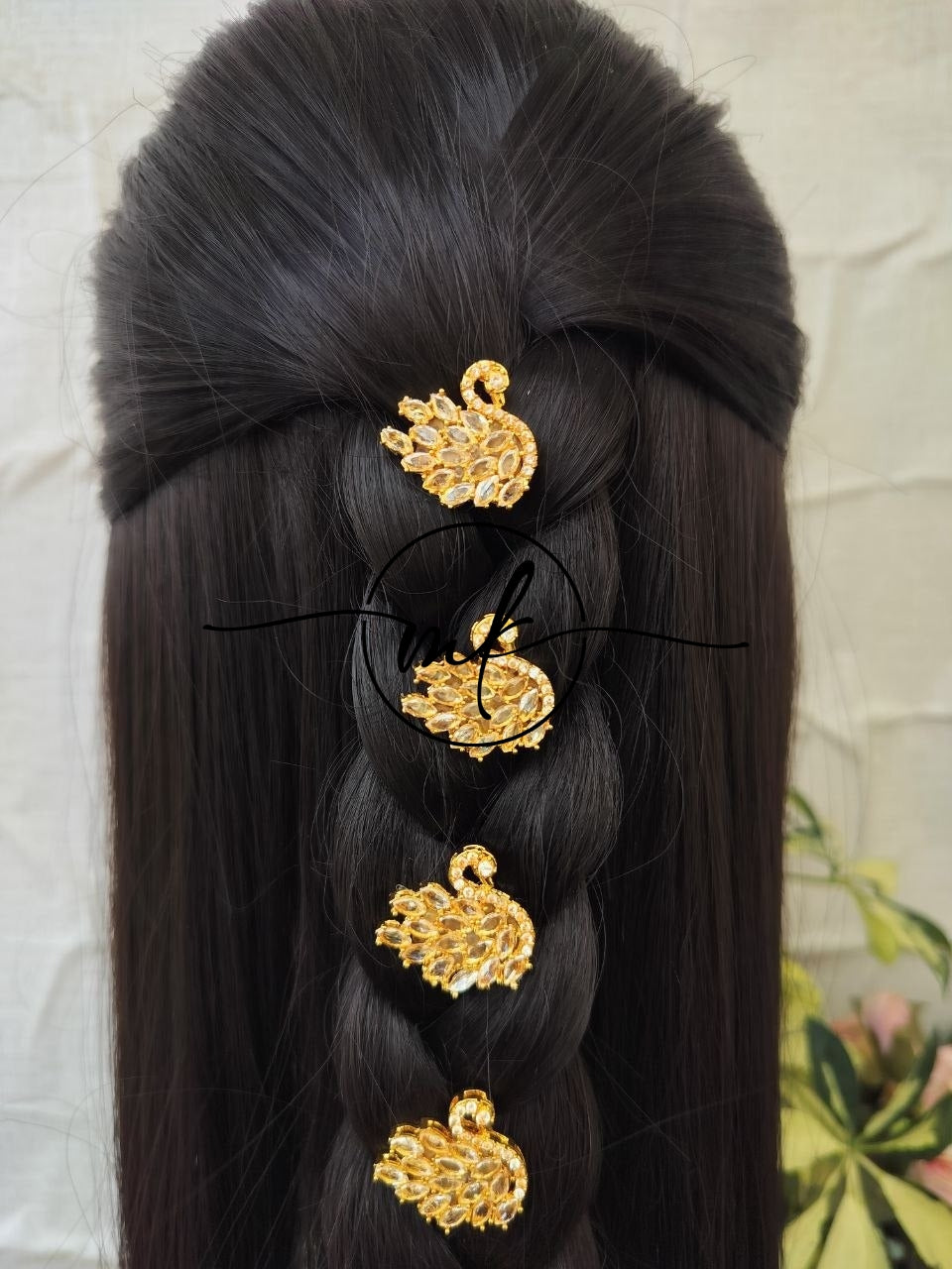 Crystal swan Hair hook