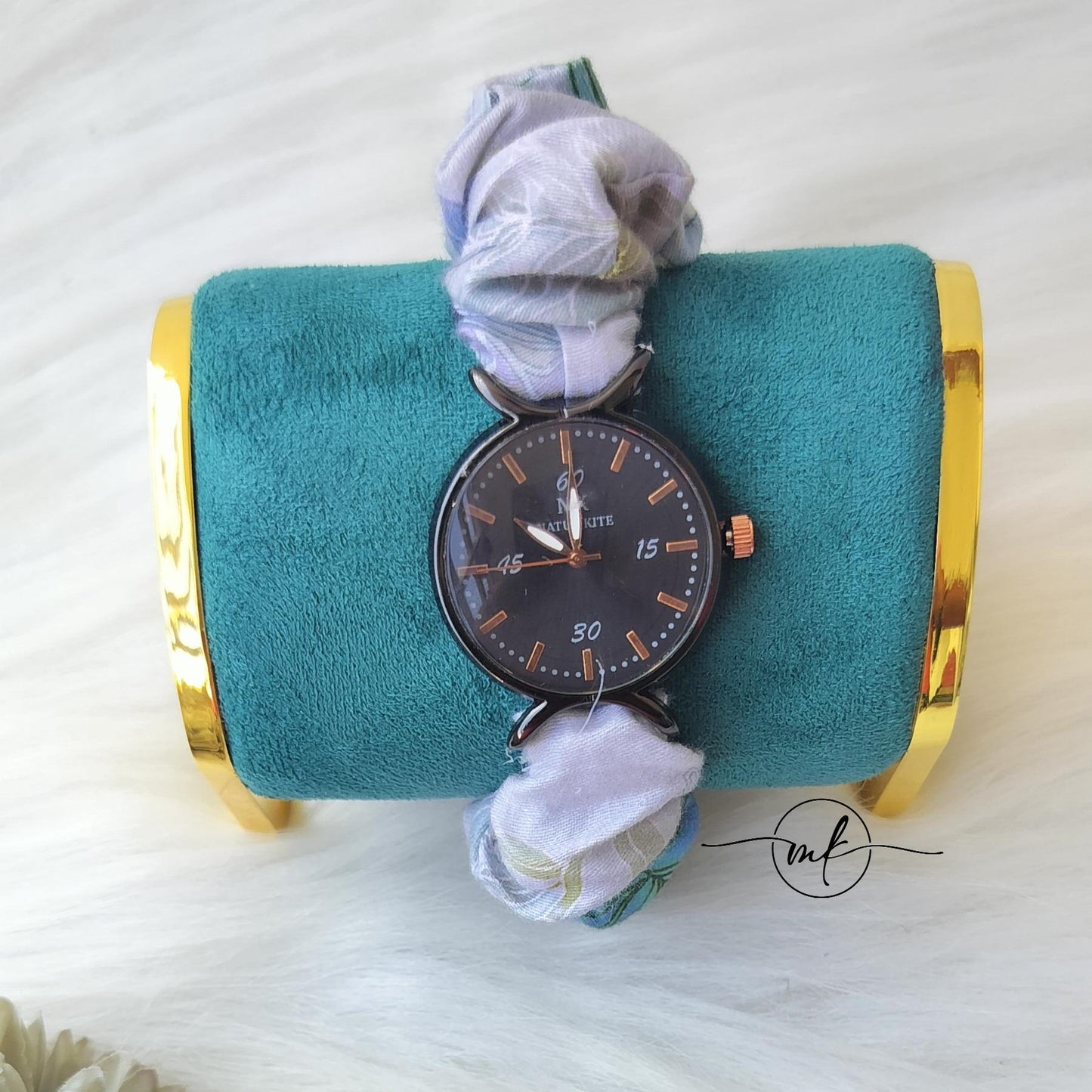 Blue multi-color Scrunchie Watch