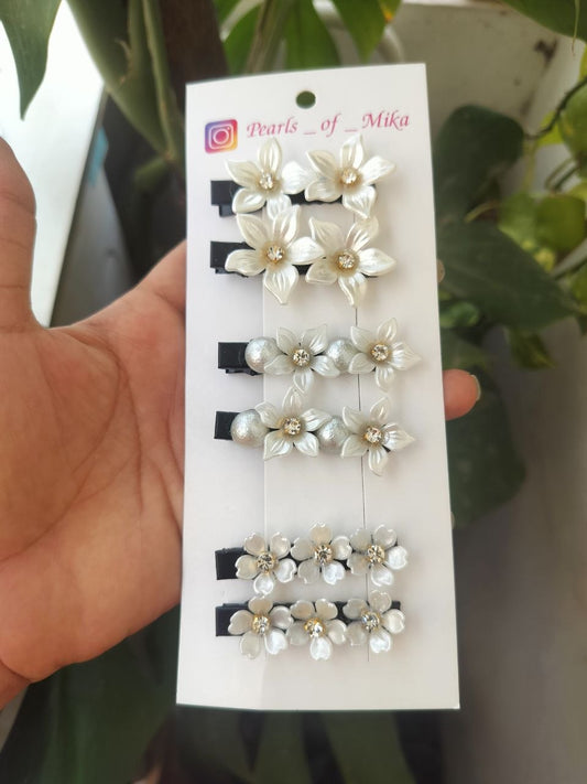 Floral Alligator Clip - 1 pair