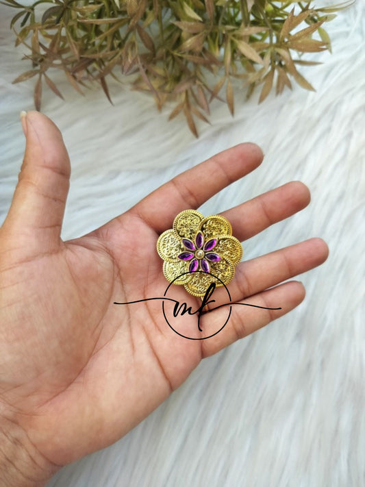 Purple Coin Hair Tie/ Hair Brooch