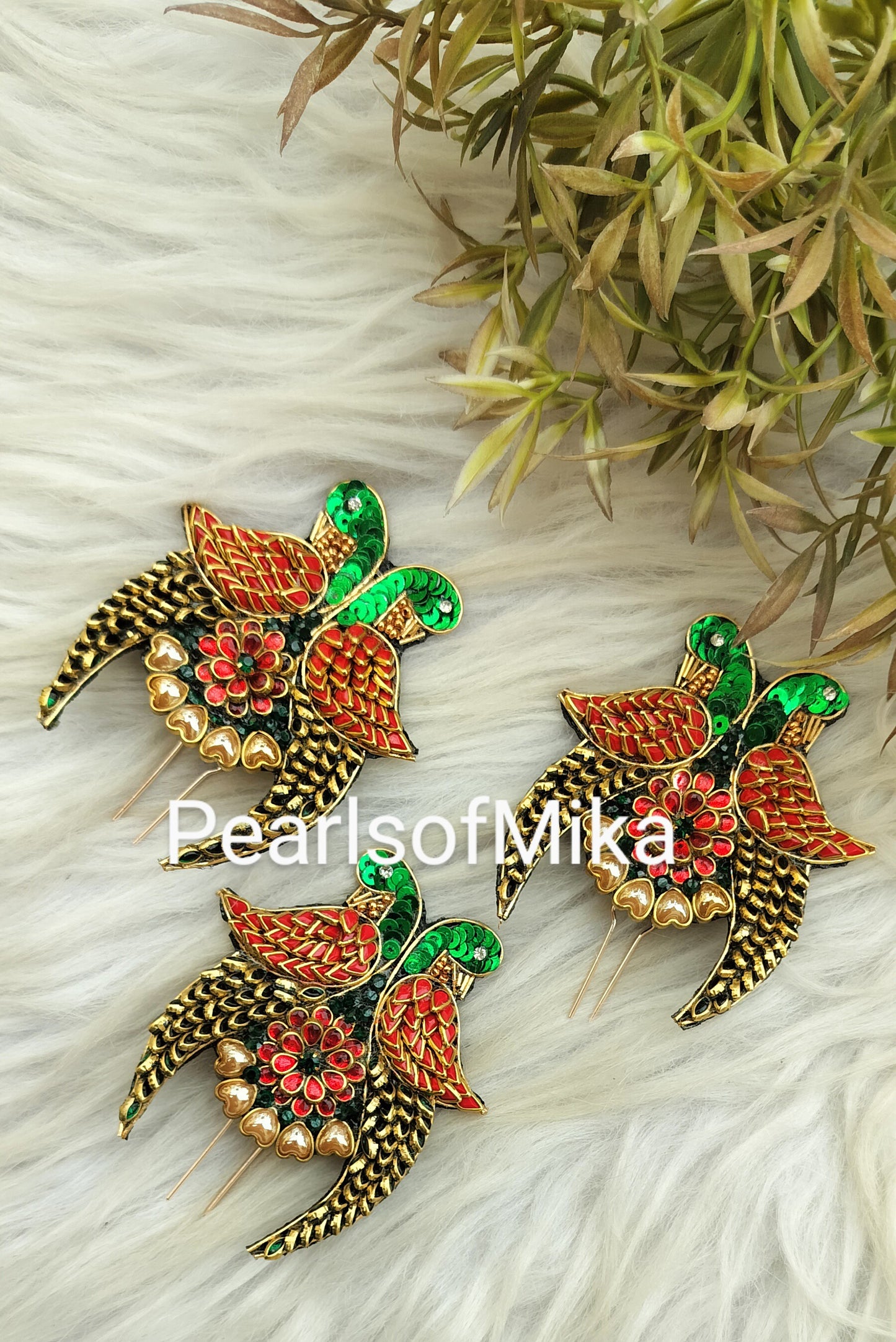 Red Green Parrot Hair Accessories