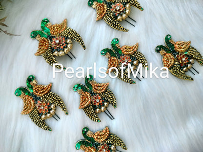 Orange Green Parrot Hair Accessories
