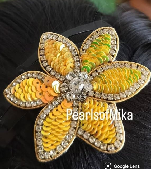 Bloom Yellow LILY Hair Brooch