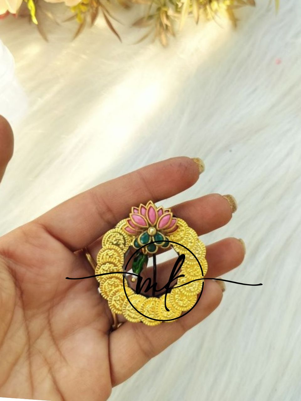 NIRA Light pink Lotus Hair Brooch