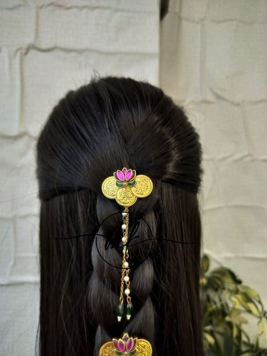 CIKA Pink Mini Lotus+Hanging Hair HOOK/ Hair Brooch - 1 piece