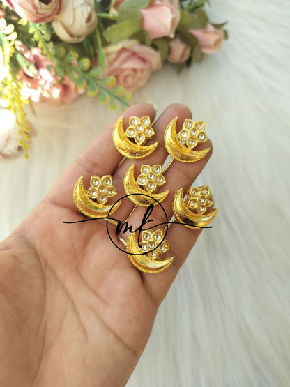 Gold Floral Mathi Hair Hooks