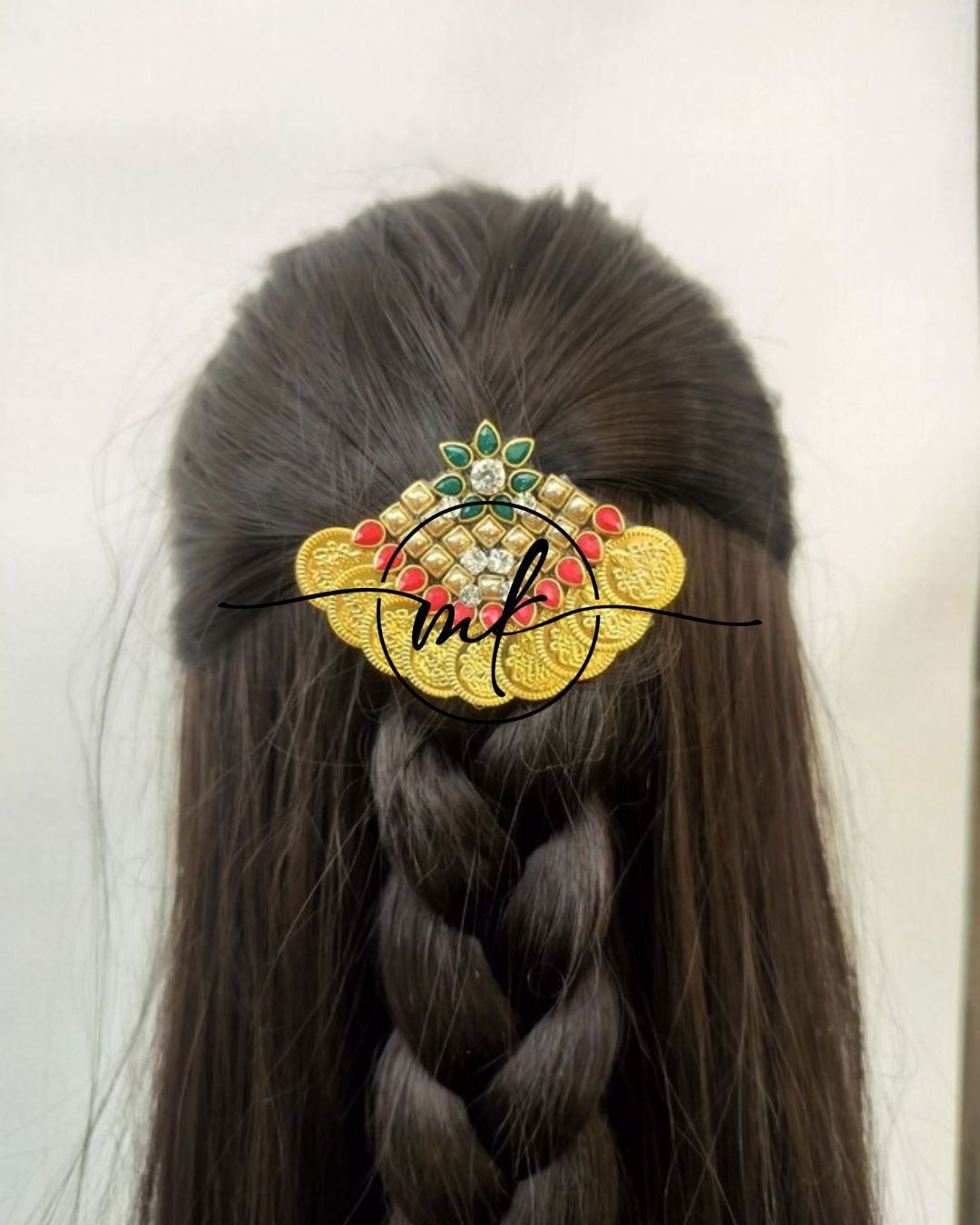 Hora Red Green Hair Brooch
