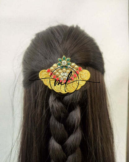 Hora Red Green Hair Brooch