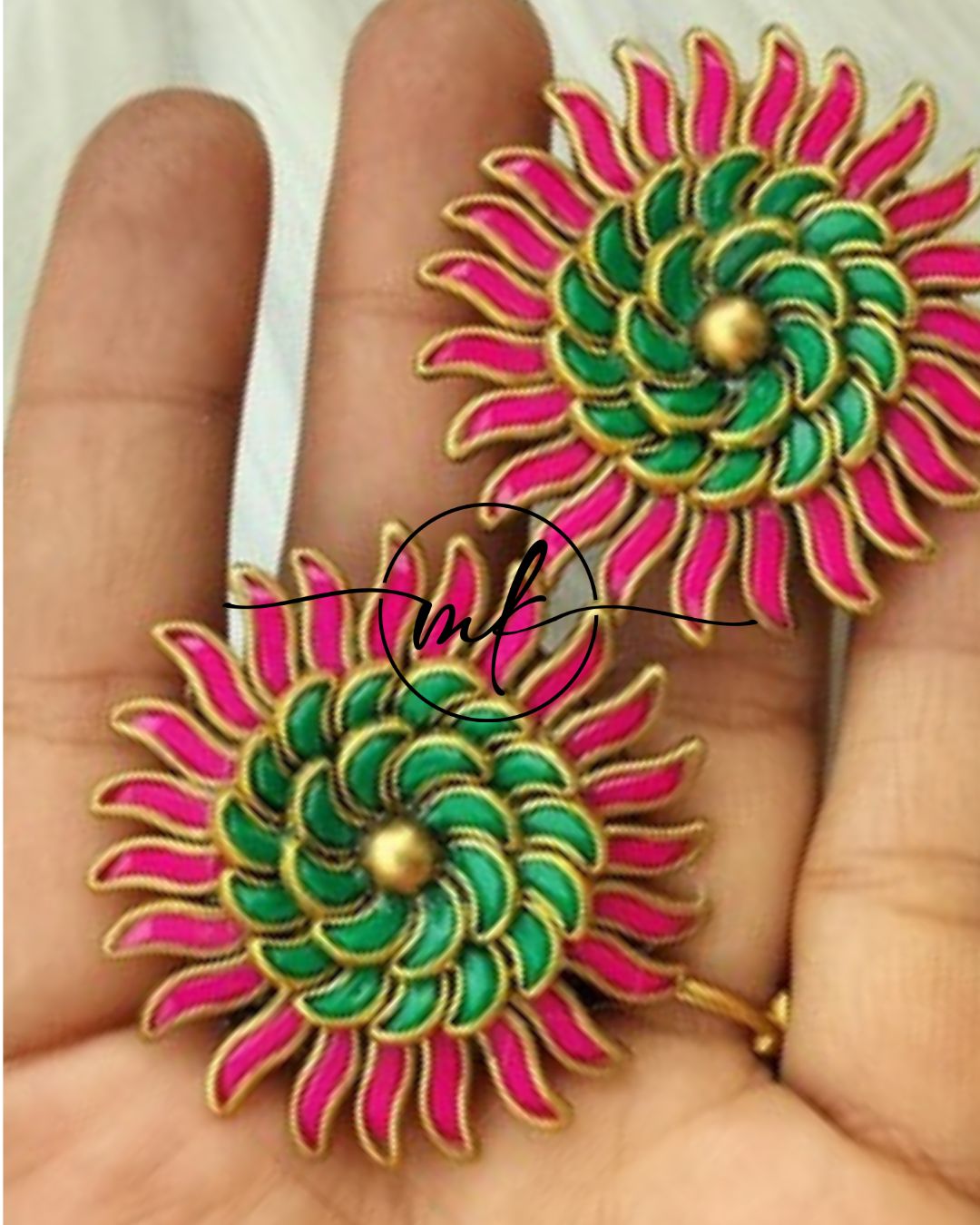 Pink Kundan Hair Ties/Hair Brooch