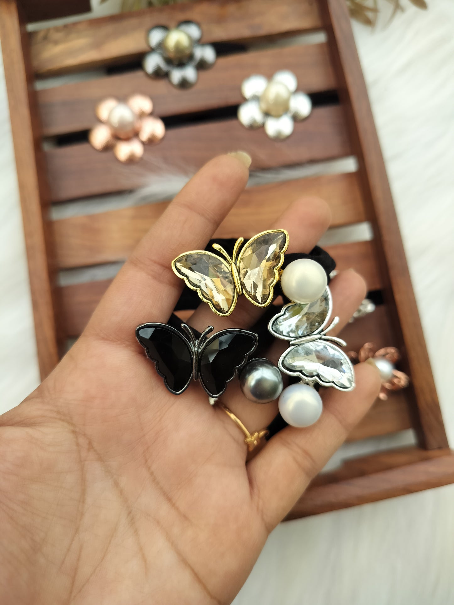 Anti-Tarnish butterfly premium Hair ties