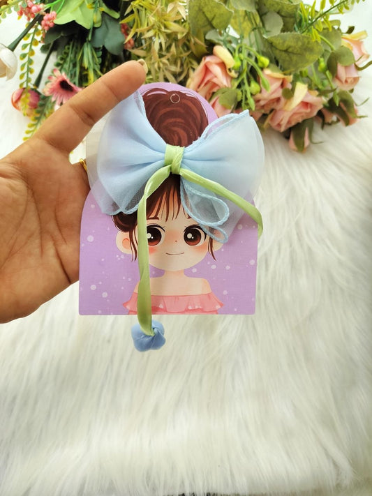 Blue Tulip Bow Alligator clip