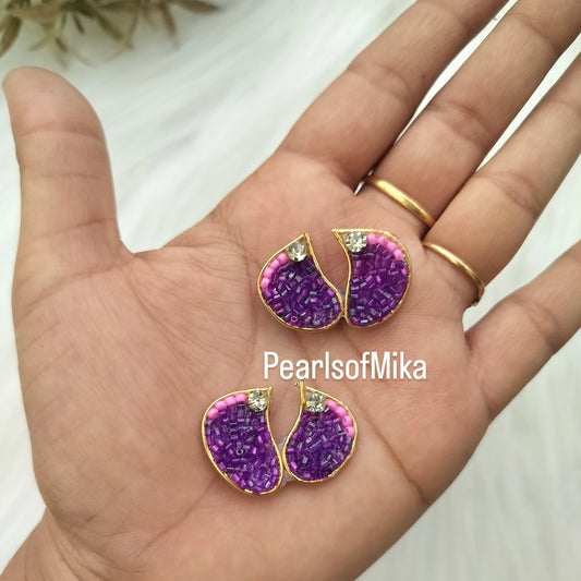 Purple Small baby feet -2cm - set of 2