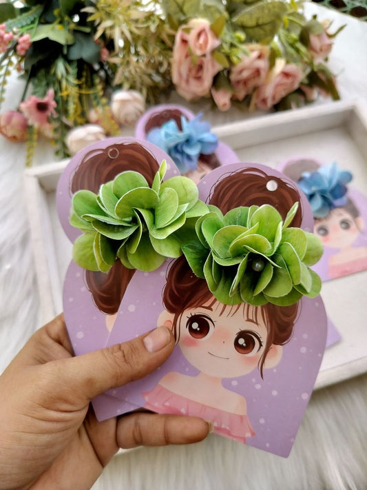 Green Hydra Aline Floral Alligator clip - 1 piece