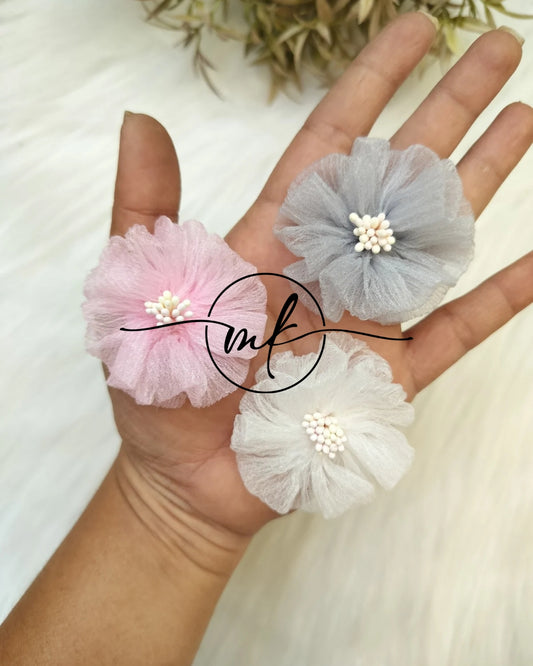 Organza Floral  Hair Ties
