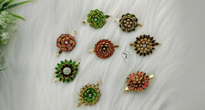Floral Kundan Saree pin