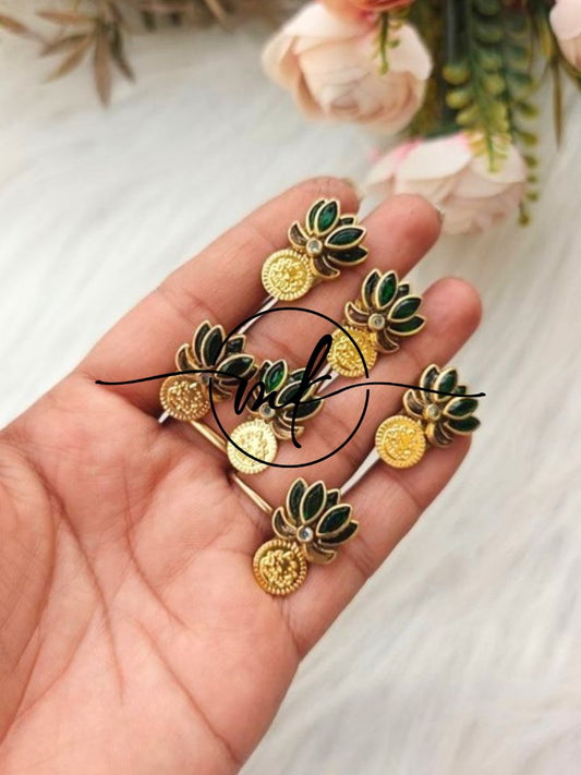 CIKA 1C small Green Lotus Hair Brooch Return gift Combo