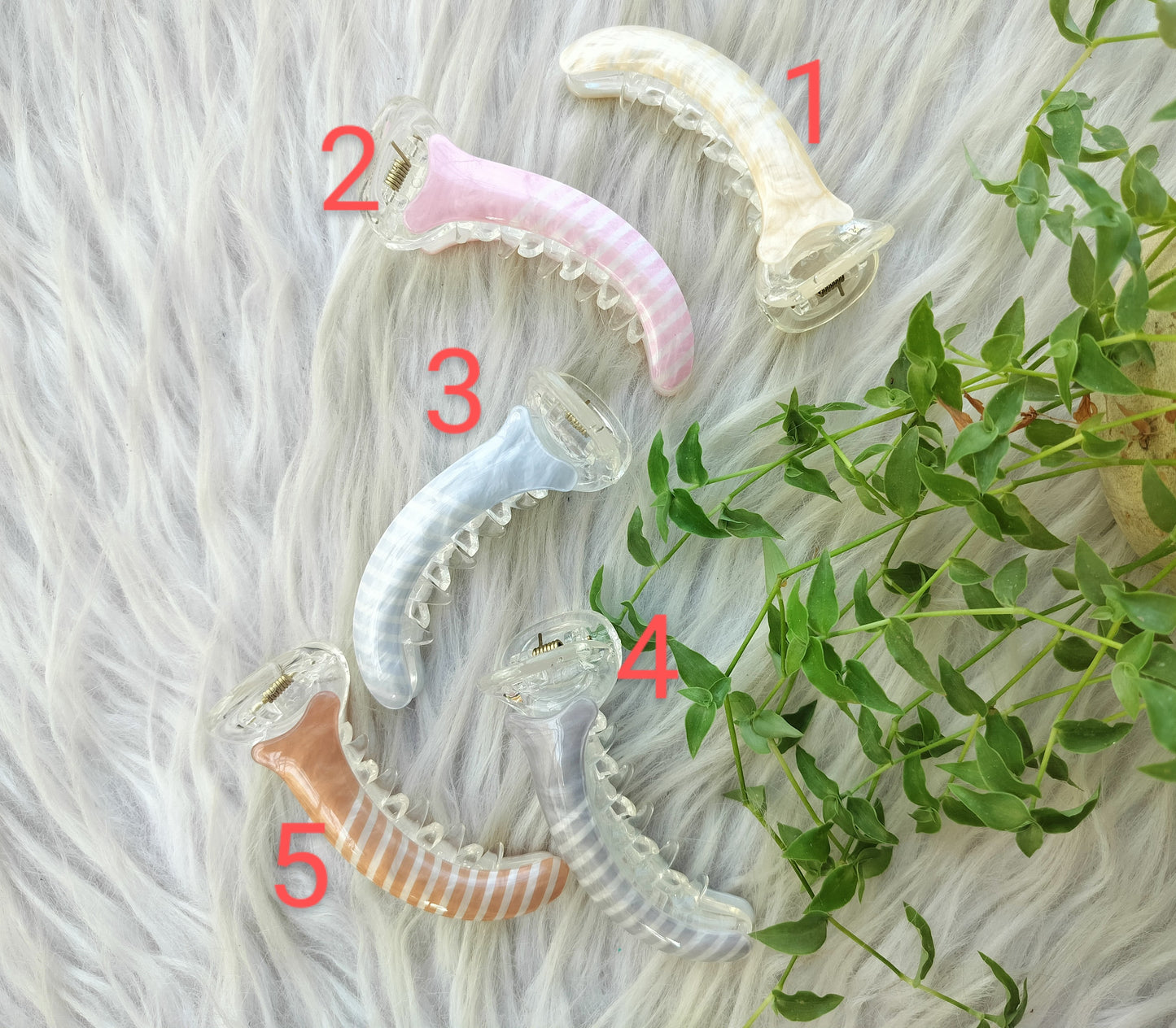 Marble Finish Banana clips- Big Size - V type