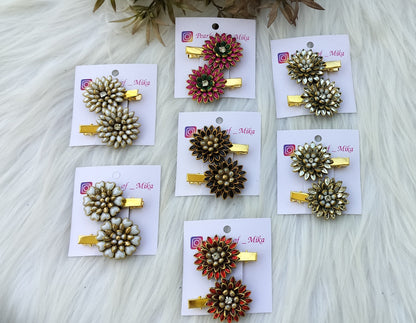 Premium Kundan Alligator pins