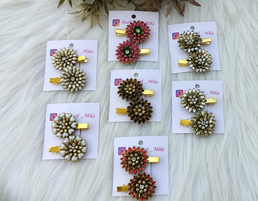 Premium Kundan Alligator pins