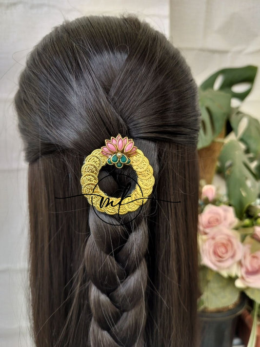 Nira NH Light Pink Lotus Hair Brooch