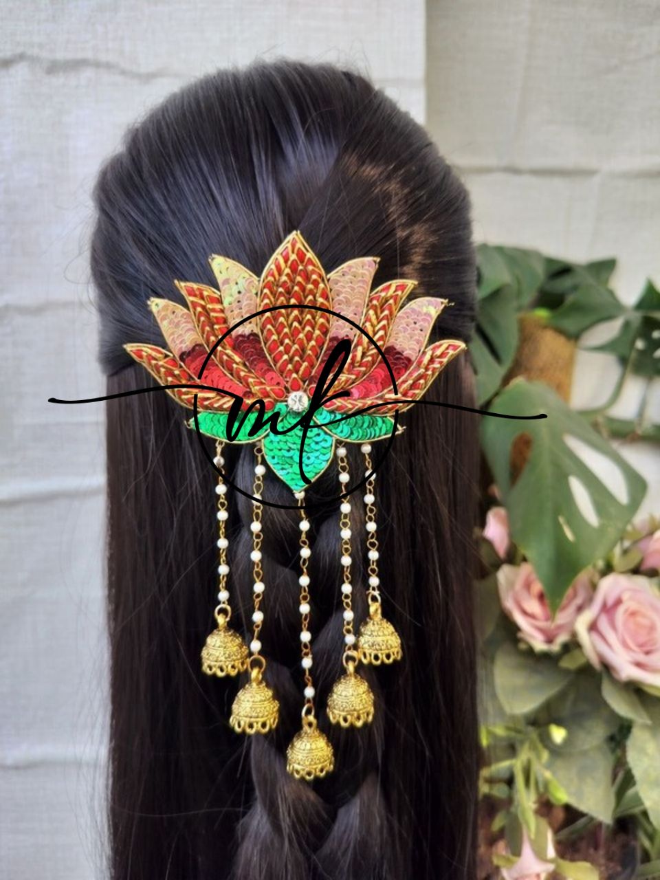Red Lotus + Jumka Hair Brooch