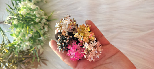 Sequin bunchy flower Hair ties