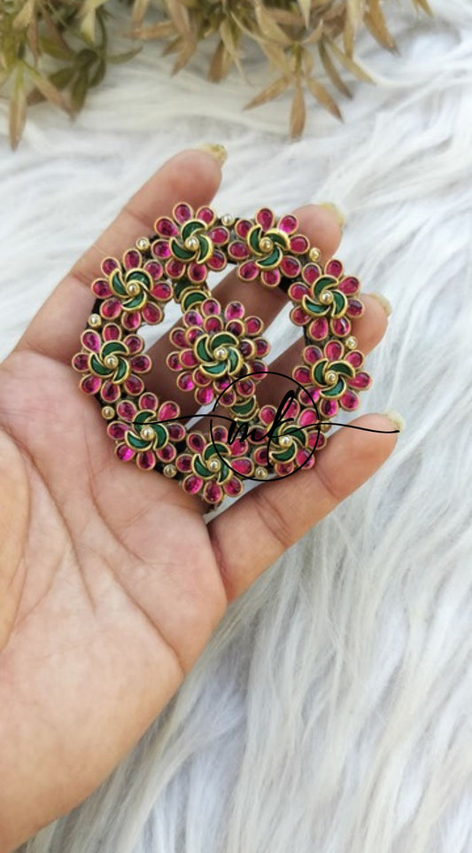 Nimo Center clip Pink Green Rose -5Cm