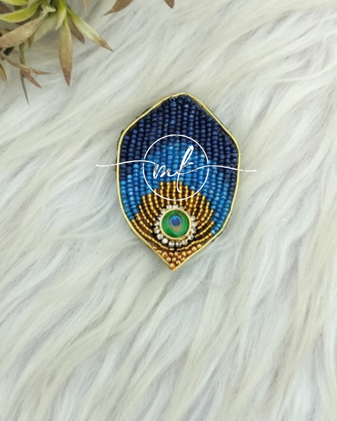 Peacock feather Pendant / Hair Brooch/ Dress Brooch