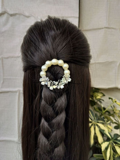 Sheala white pearl Hair Brooch