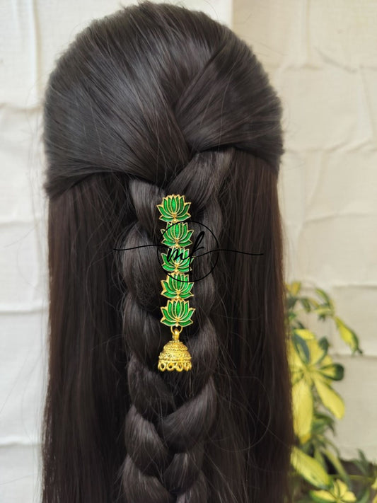 LYMA Green Lotus Hair Brooch