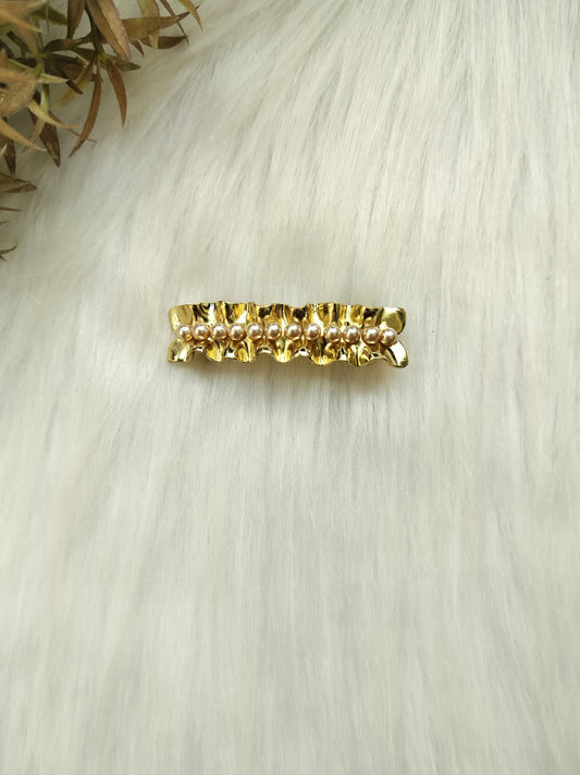 Golden pearl Metal Baratte Clip  - Small size