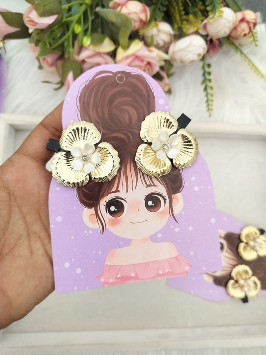 Neo Metal floral Alligator clip