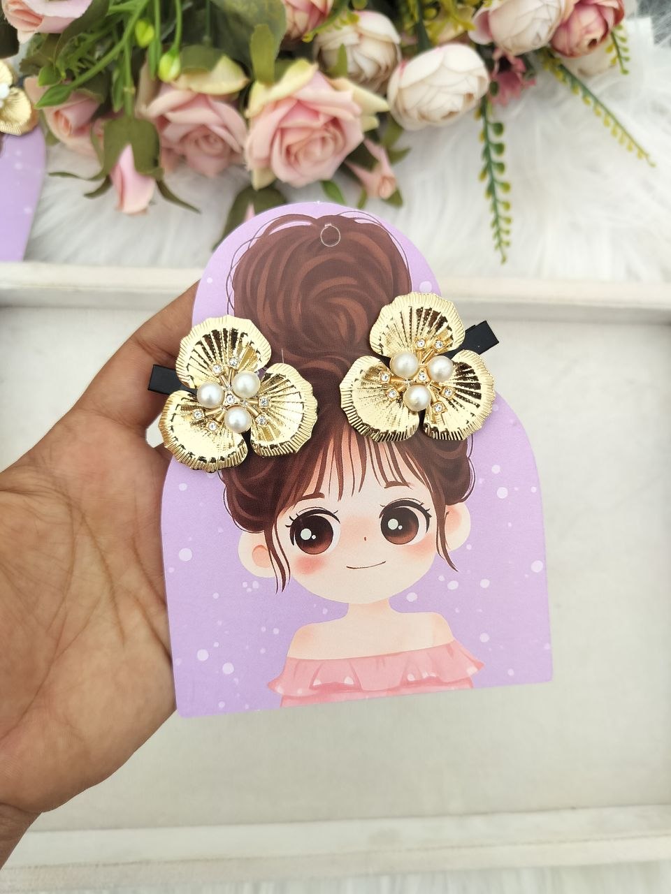 Neo Metal floral Alligator clip