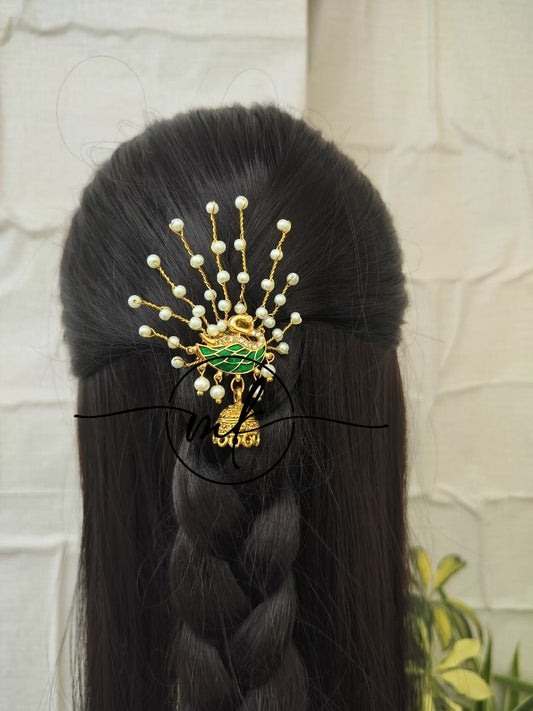 ANNAPAKSHI Swan*Pearl Hair Brooch