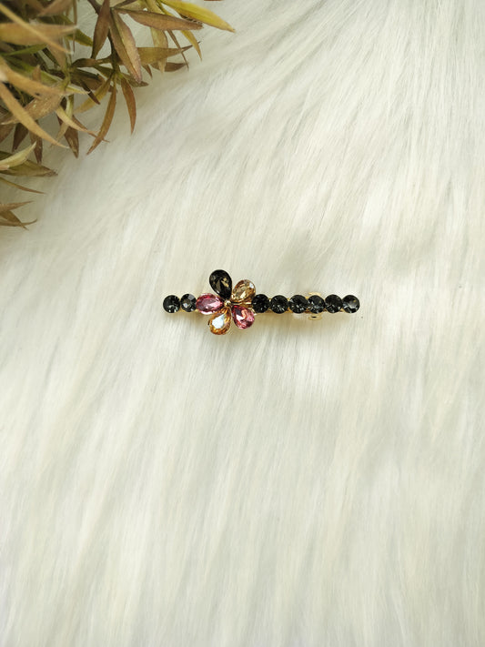 Crystal Floral Premium Small Baratte Clip
