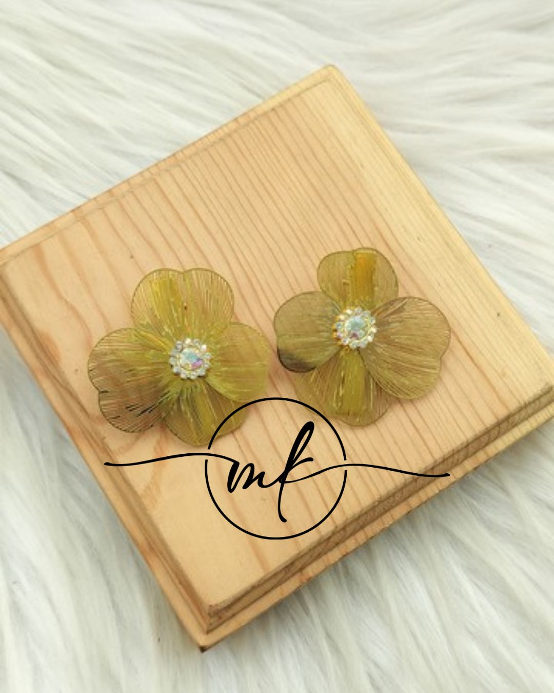 Neo Golden Flower Alligator Clip - 2 piece