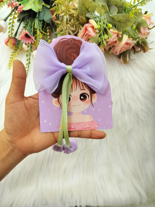 Purple Tulip Bow Alligator clip